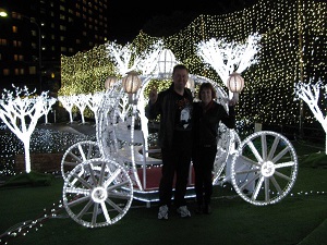 Illuminated caridge in Beppu